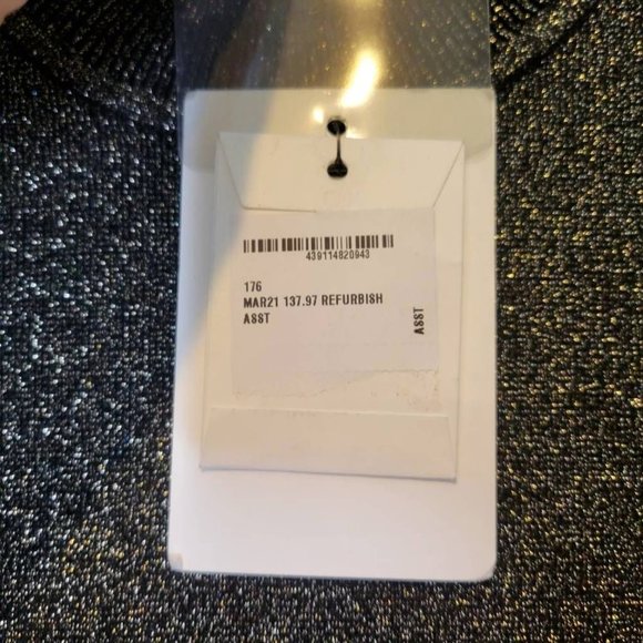 A.L.C. Womens Samuel Bodycon‎ Dress Black Gold Metallic Mock Neck Long Sleeve XS - Picture 8 of 10